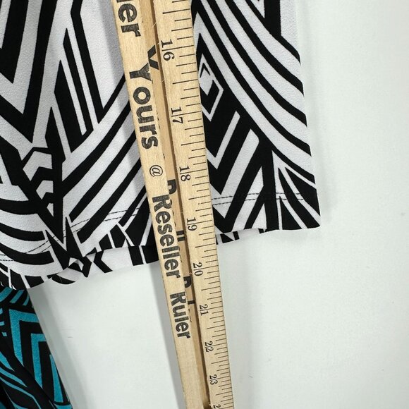 Easywear By Chicos Cardigan Womens Open Travelers Slinky Geometric Multicolor L - Picture 7 of 11